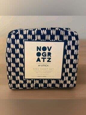 Brand New Novogratz by Utica King Size Sheet Set Petite Painted Check